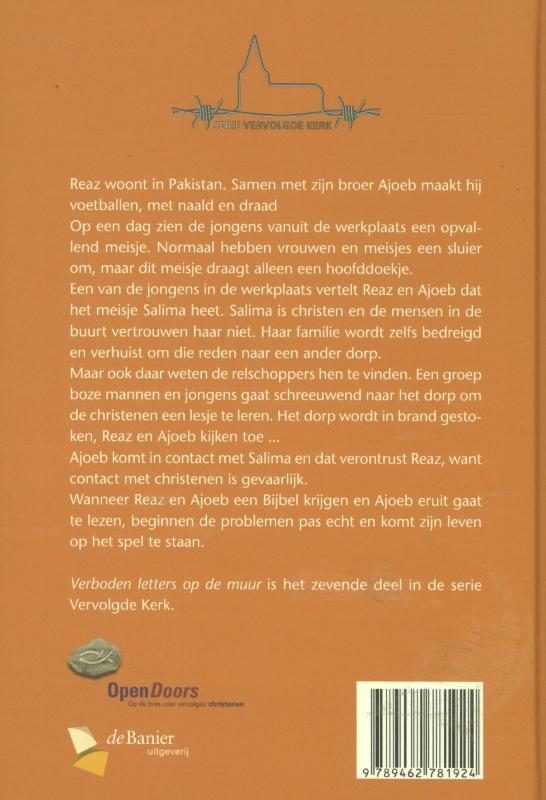 Achterkant van Verboden letters op de muur