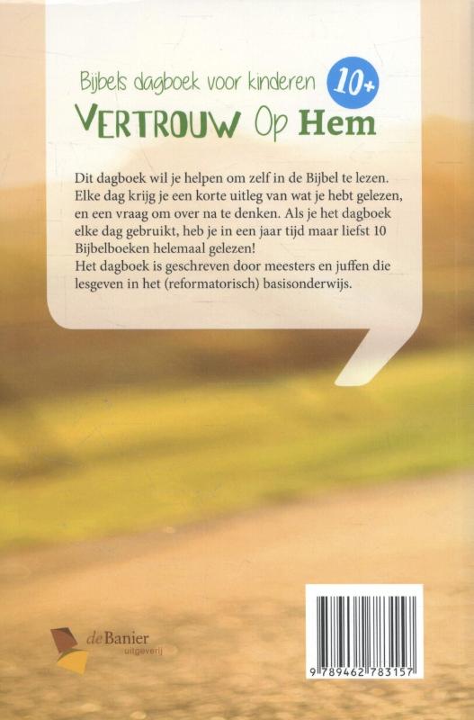 Achterkant van Vertrouw op Hem