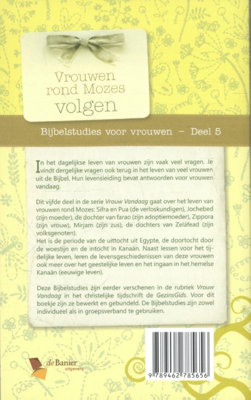 Achterkant van Vrouwen rond Mozes volgen