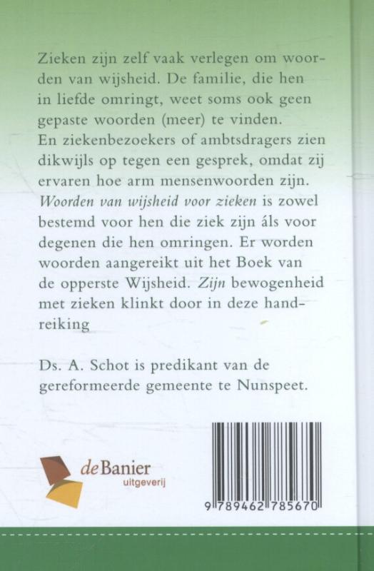 Achterkant van Woorden van wijsheid voor zieken