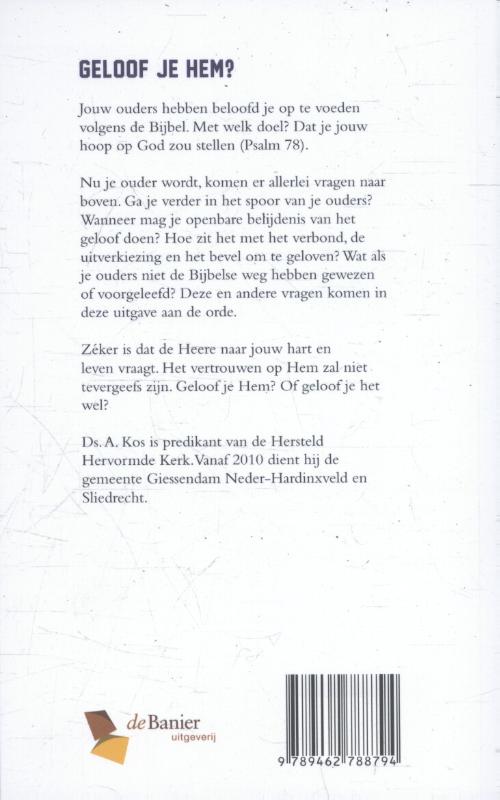 Achterkant van Geloof je Hem?