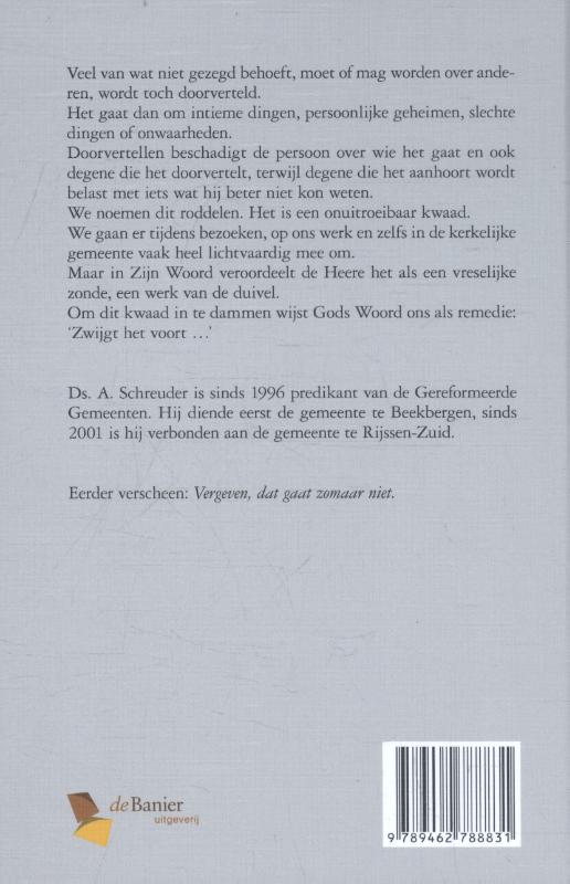 Achterkant van Zwijgt het voort