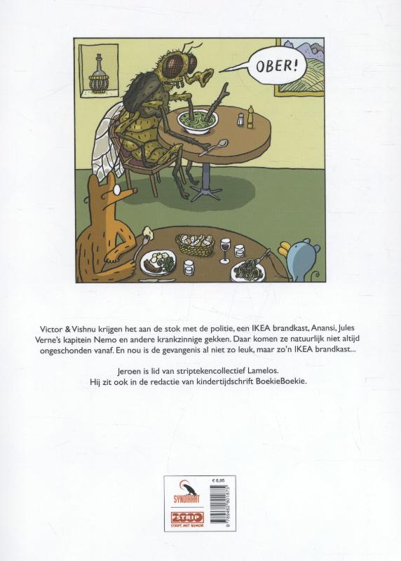 Achterkant van Op water en brood