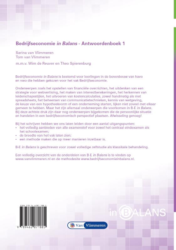 Achterkant van Antwoordenboek 1