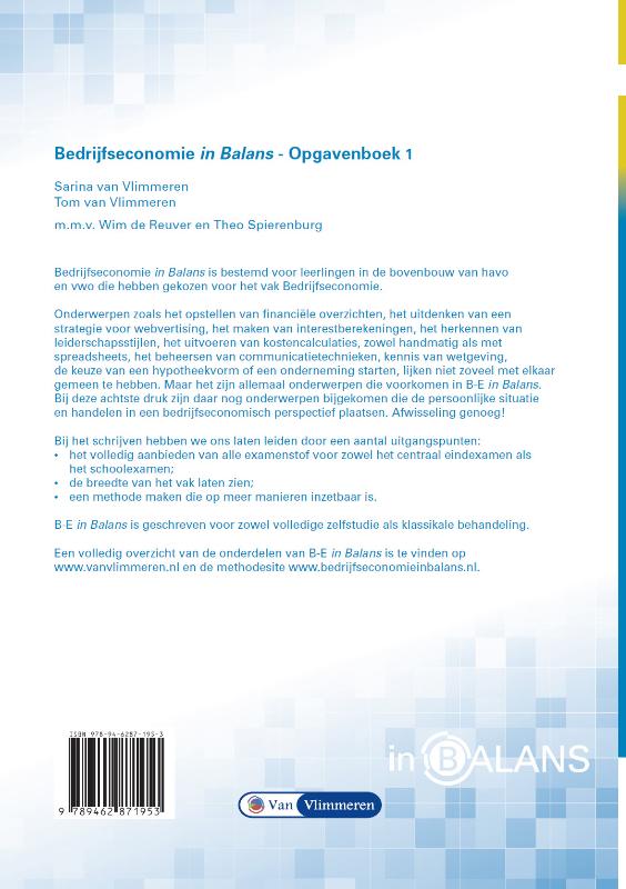 Achterkant van Opgavenboek 1