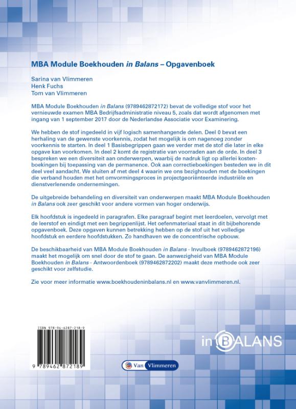 Achterkant van Opgavenboek