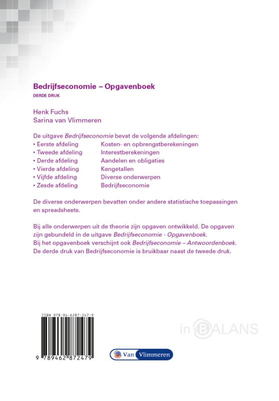 Achterkant van Opgavenboek