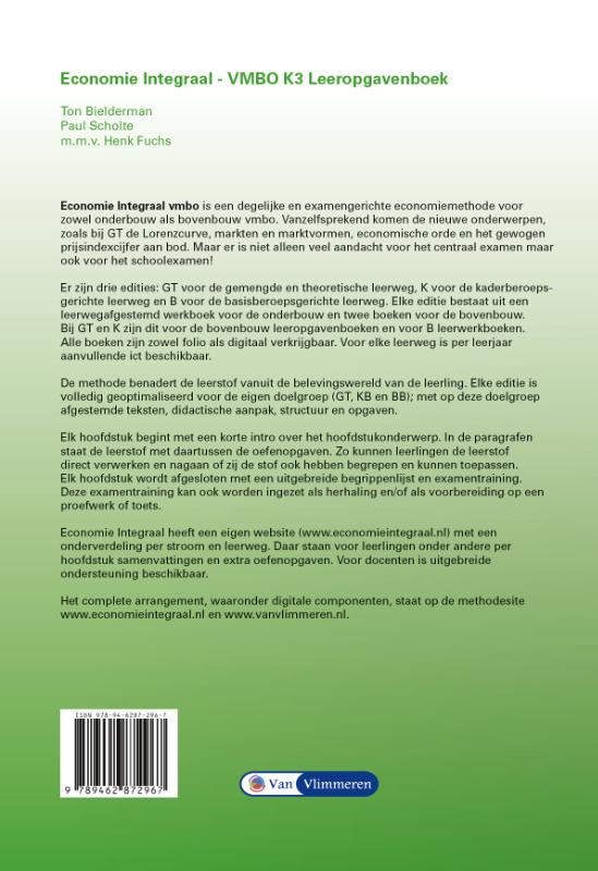 Achterkant van Economie Integraal vmbo K 3