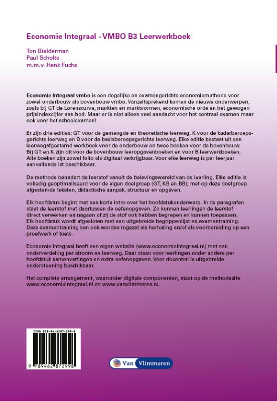 Achterkant van Economie Integraal vmbo B 3