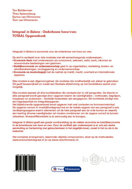 Achterkant van Integraal in Balans - Totaal opgaven
