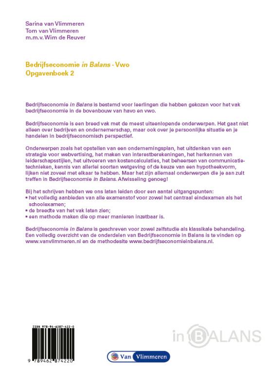 Achterkant van Opgavenboek 2