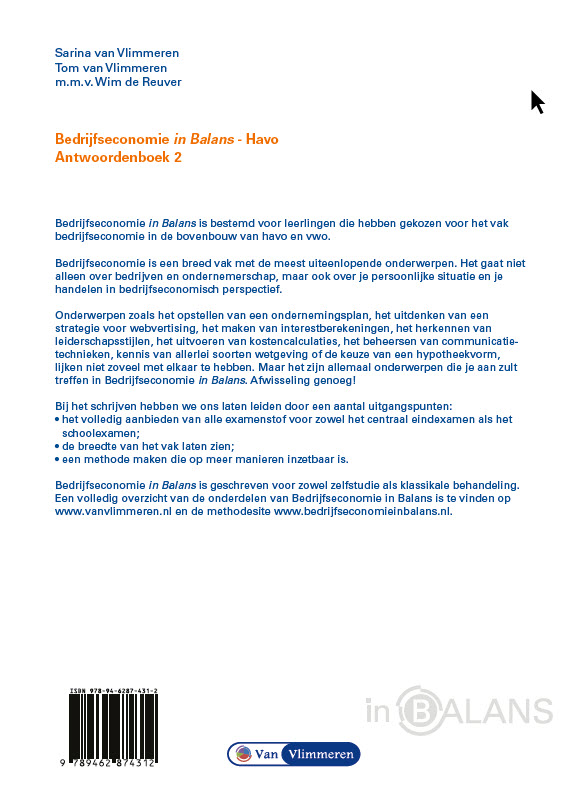 Achterkant van Antwoordenboek 2