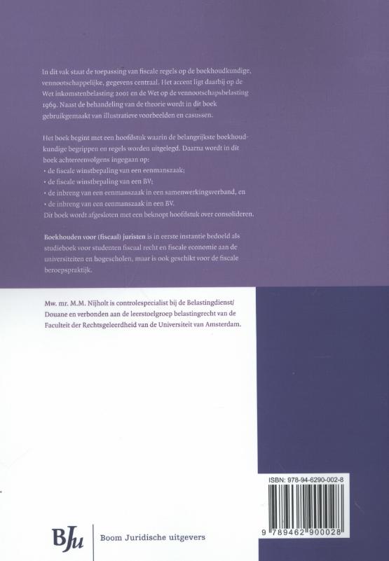 Achterkant van Boekhouden voor (fiscaal) juristen