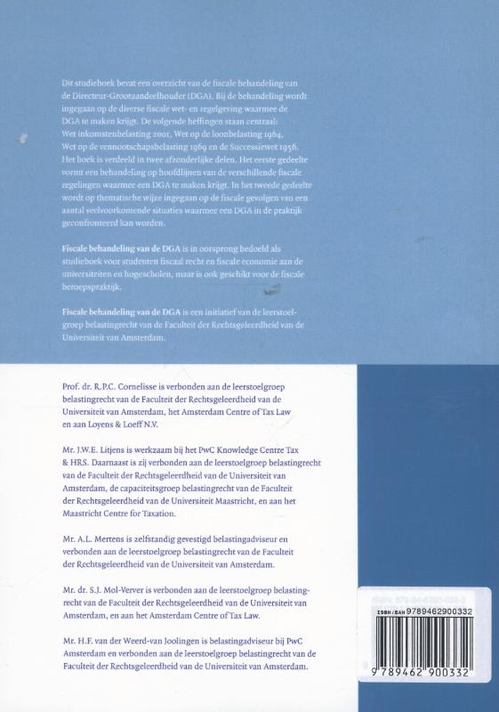 Achterkant van Fiscale behandeling van de DGA