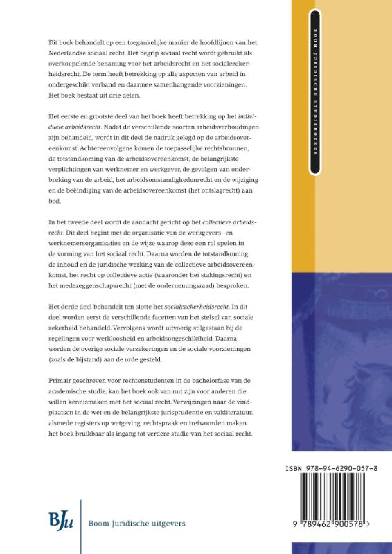 Achterkant van Inleiding Nederlands sociaal recht