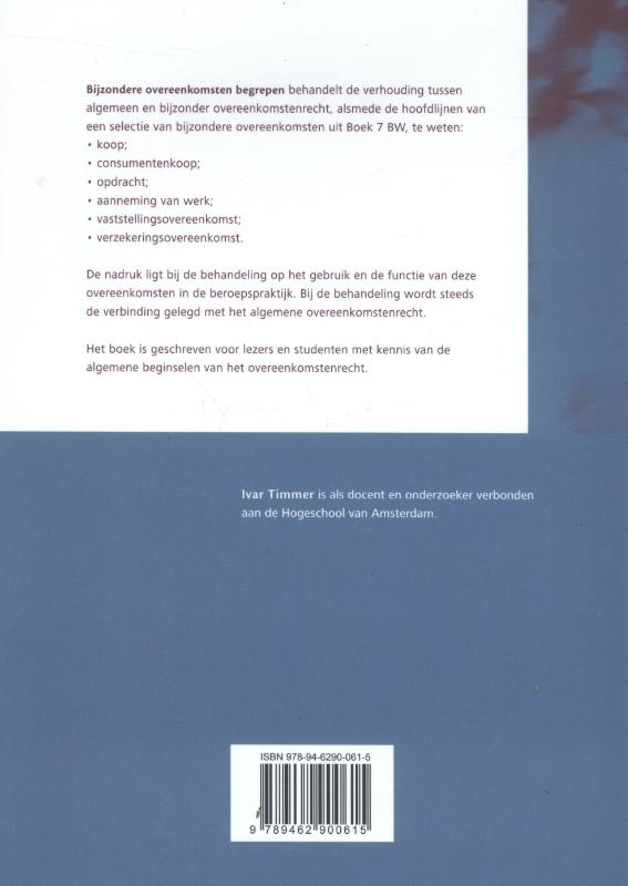 Achterkant van Bijzondere overeenkomsten begrepen