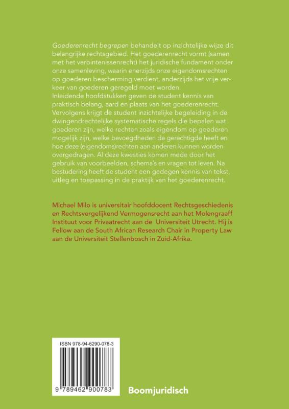 Achterkant van Goederenrecht begrepen