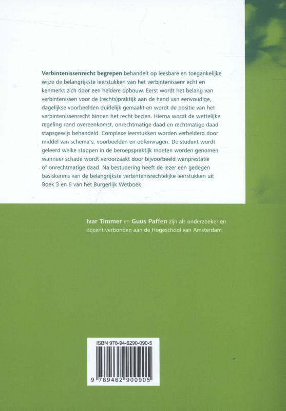 Achterkant van Verbintenissenrecht begrepen
