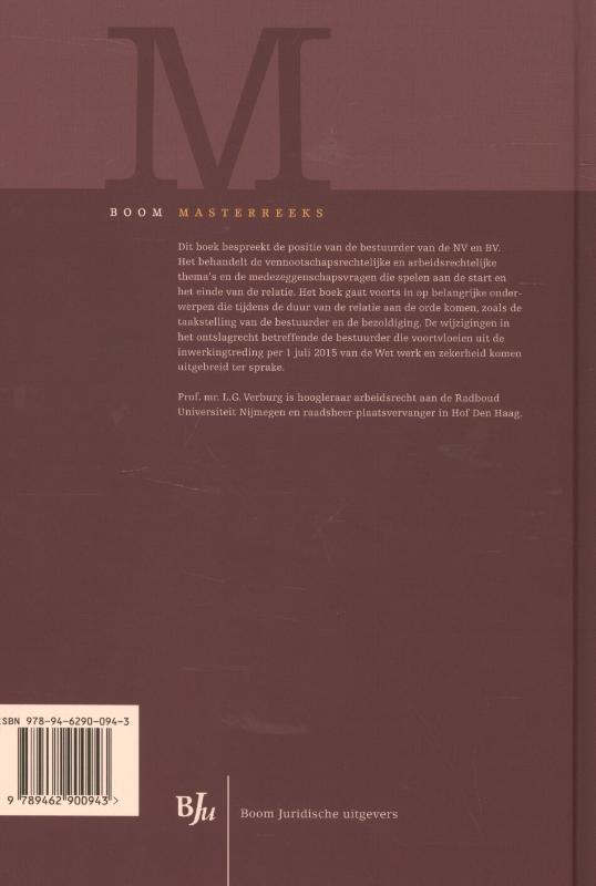 Achterkant van De bestuurder van de NV of BV