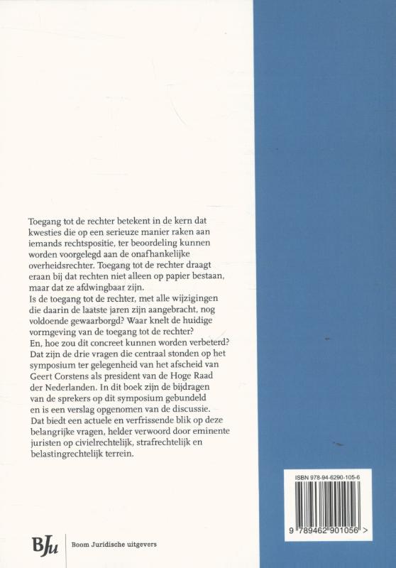 Achterkant van Toegang tot de rechter