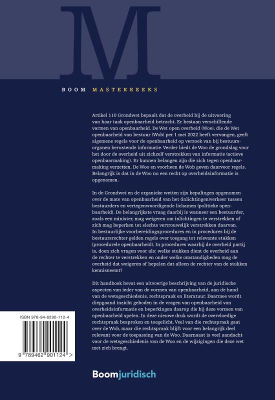 Achterkant van Handboek openbaarheid van bestuur