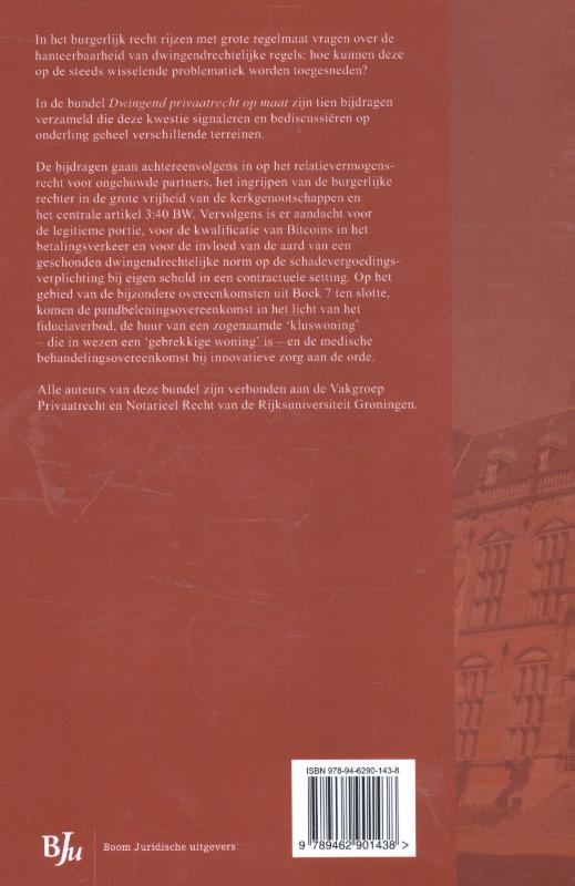Achterkant van Dwingend privaatrecht op maat
