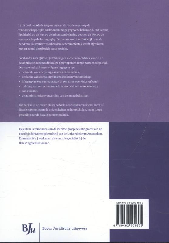 Achterkant van Boekhouden voor (fiscaal) juristen