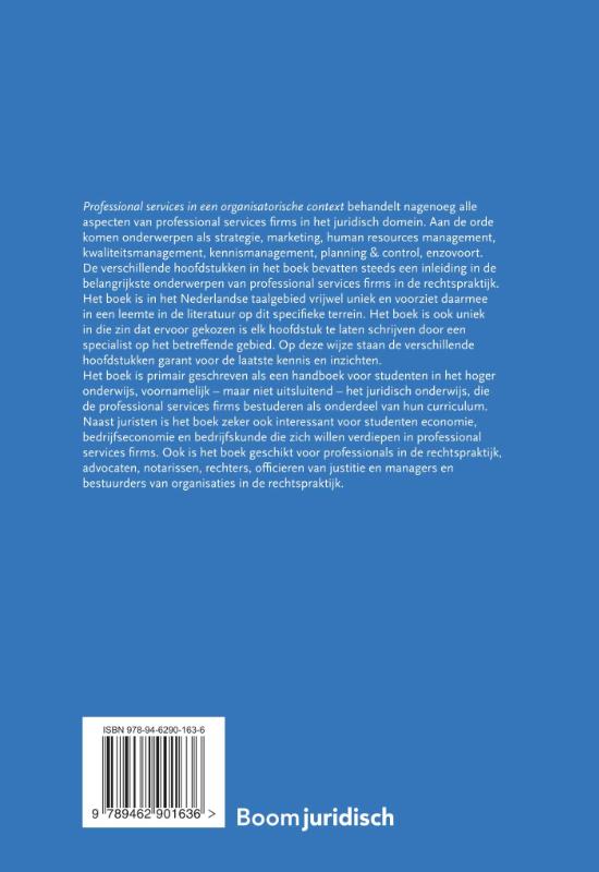 Achterkant van Professional services in een organisatorische context