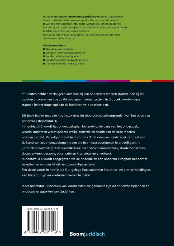 Achterkant van Juridische onderzoeksvaardigheden