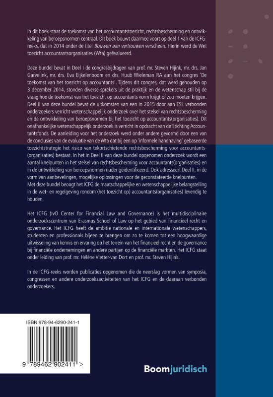 Achterkant van Accountantstoezicht, rechtsbescherming en de ontwikkeling van beroepsnormen