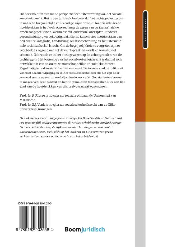 Achterkant van Hoofdzaken socialezekerheidsrecht