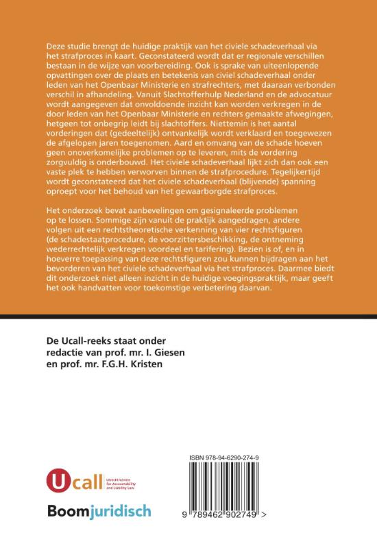 Achterkant van Civiel schadeverhaal via het strafproces