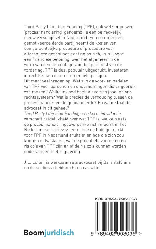 Achterkant van Third party litigation funding