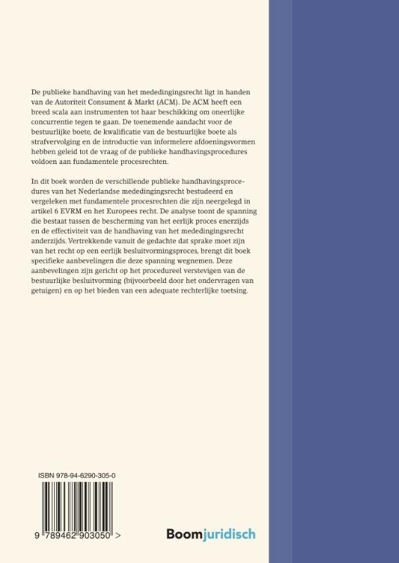 Achterkant van De publieke handhavingsprocedures van het mededingingsrecht in het licht van de mensenrechten