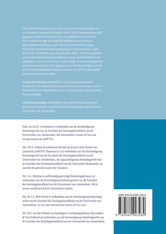 Achterkant van Fiscale behandeling van de DGA
