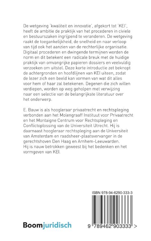 Achterkant van Wetgeving kwaliteit en innovatie:KEI