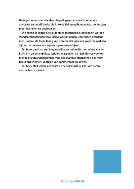 Achterkant van Contract & commentaar