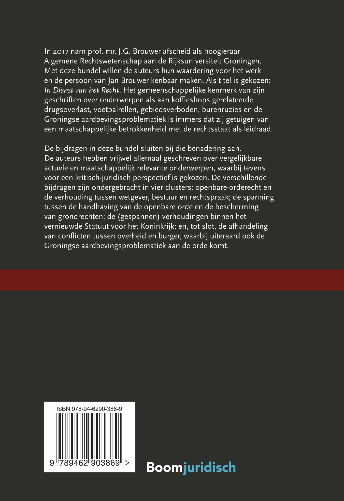 Achterkant van In dienst van het recht