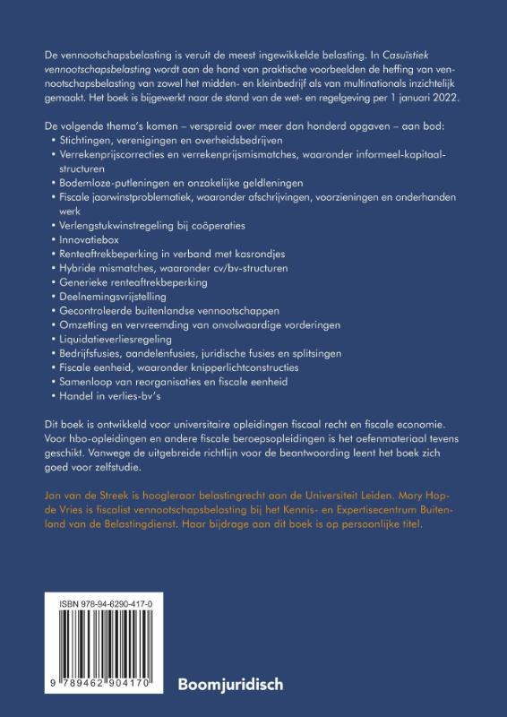 Achterkant van Casuïstiek vennootschapsbelasting