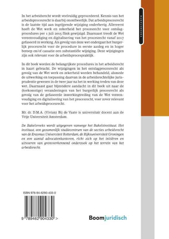 Achterkant van Handboek arbeidsprocesrecht