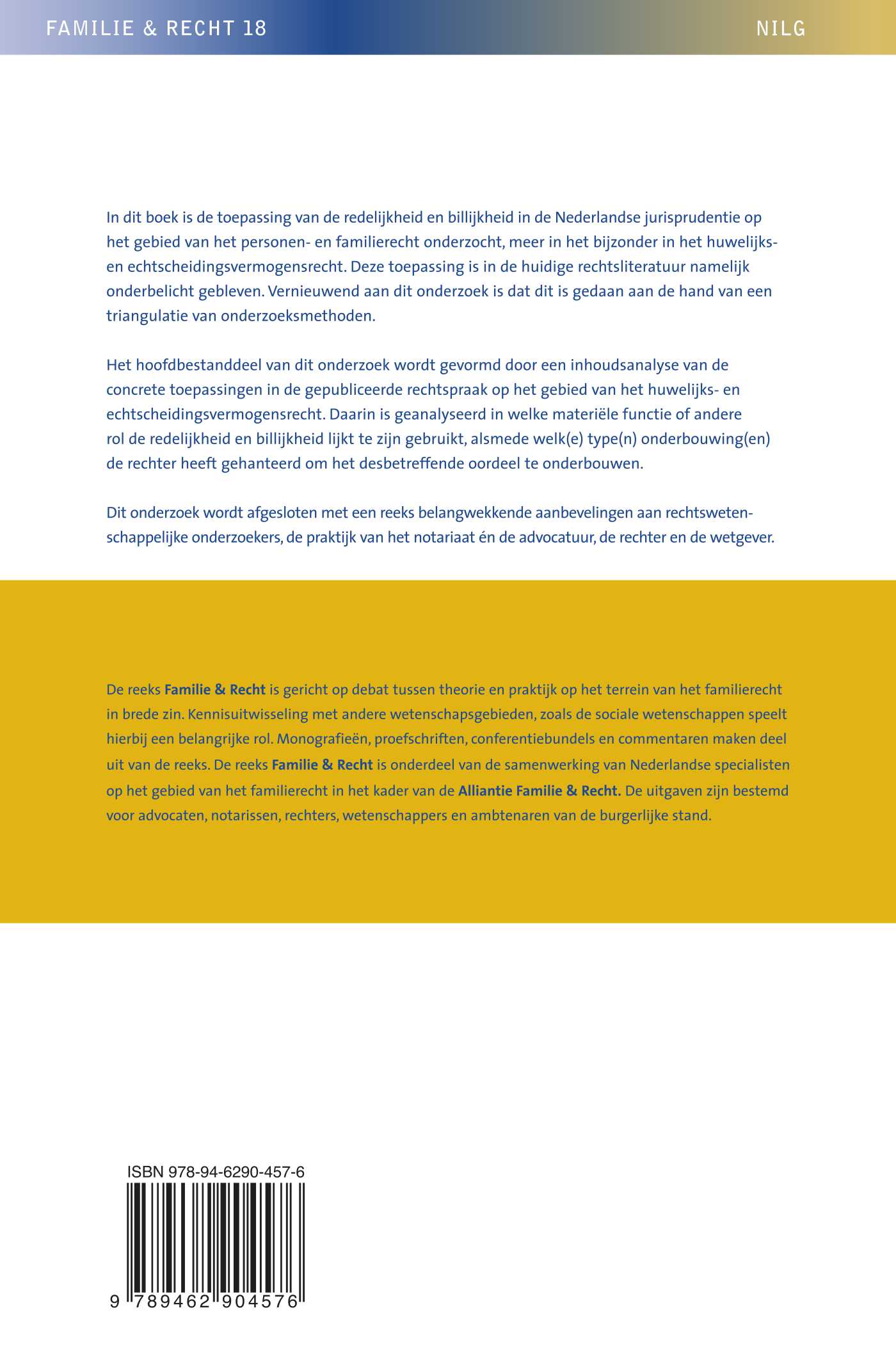 Achterkant van Redelijkheid en billijkheid in het personen- en familierecht, meer in het bijzonder in het huwelijks- en echtscheidingsvermogensrecht