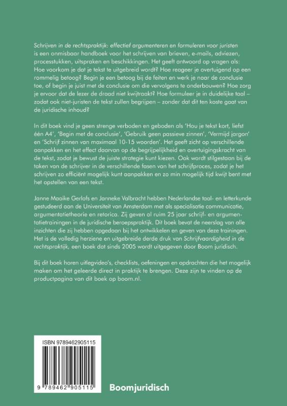 Achterkant van Schrijven in de rechtspraktijk