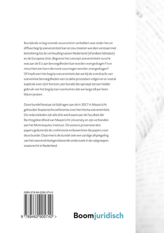 Achterkant van Bevrijdende & begrenzende soevereiniteit