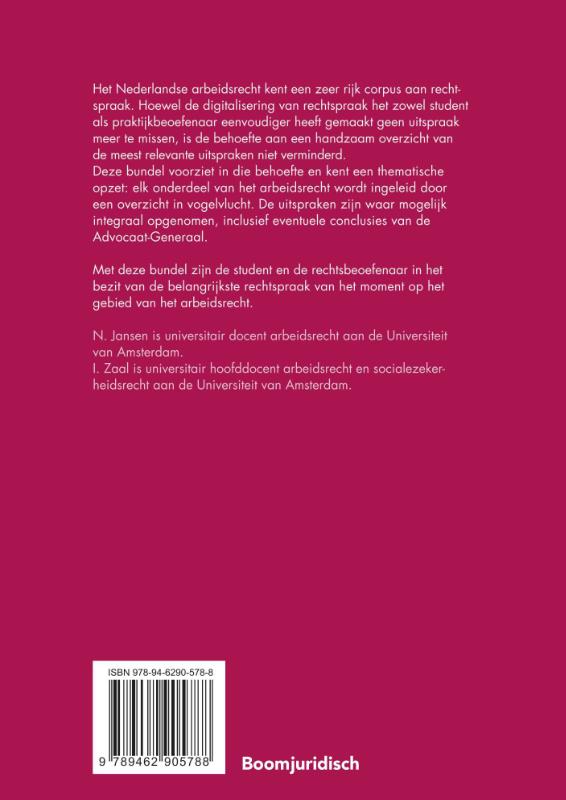 Achterkant van Rechtspraak arbeidsrecht