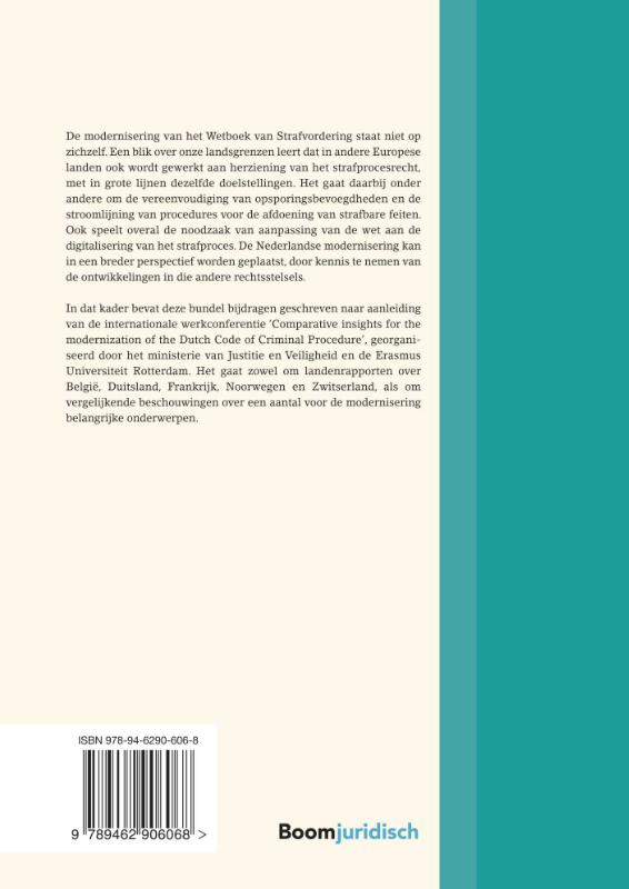 Achterkant van Rechtsvergelijkende inzichten voor de modernisering van het Wetboek van Strafvordering