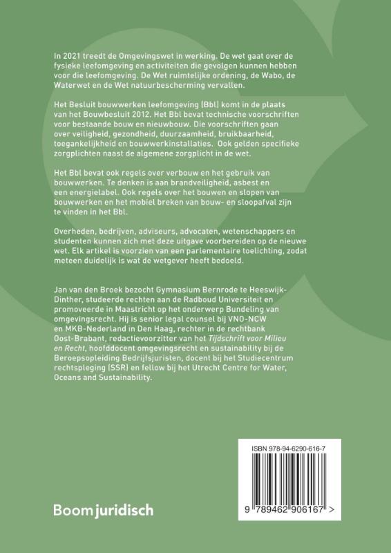Achterkant van Commentaar & Context Besluit bouwwerken leefomgeving (Bbl)
