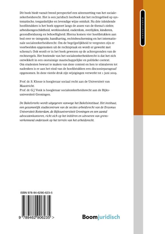 Achterkant van Hoofdzaken socialezekerheidsrecht