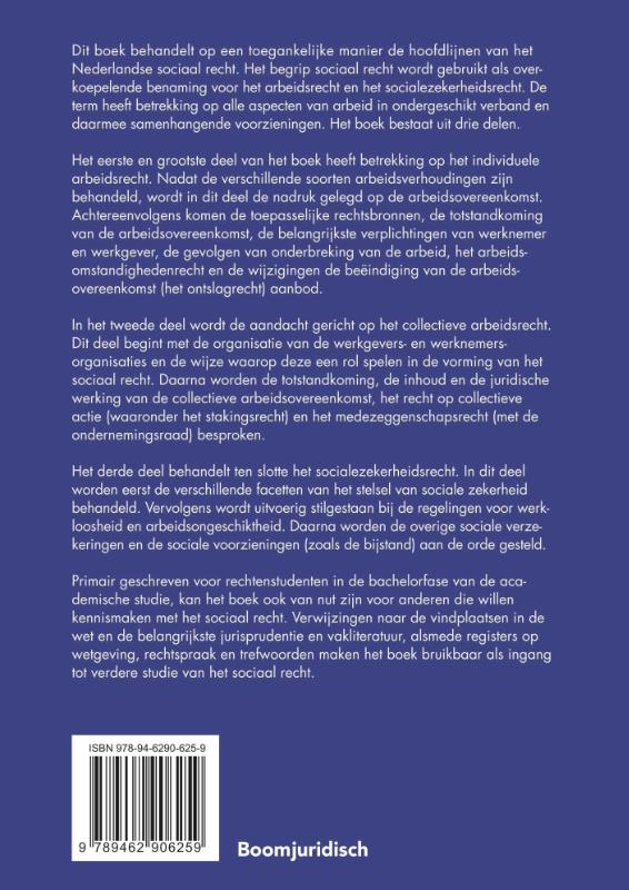 Achterkant van Inleiding Nederlands sociaal recht
