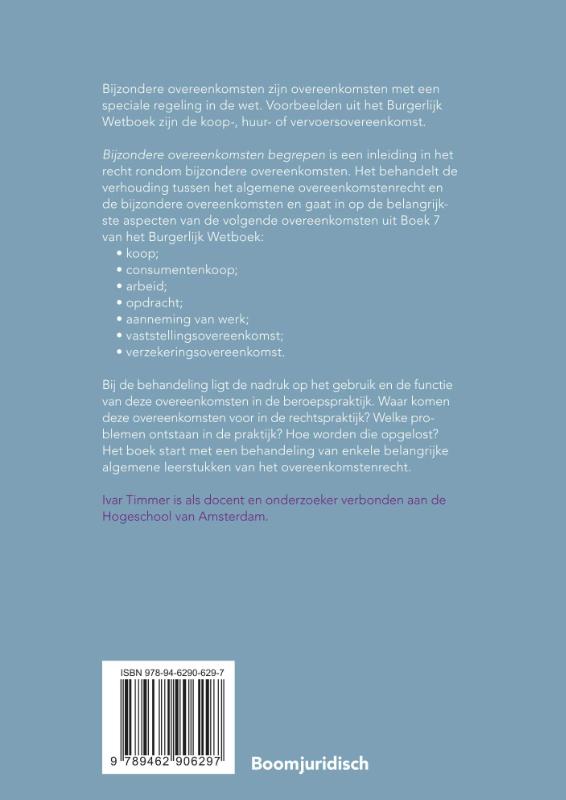 Achterkant van Bijzondere overeenkomsten begrepen