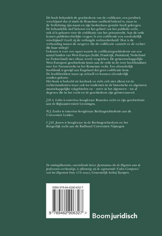 Achterkant van Hoofdstukken uit de Europese Codificatiegeschiedenis